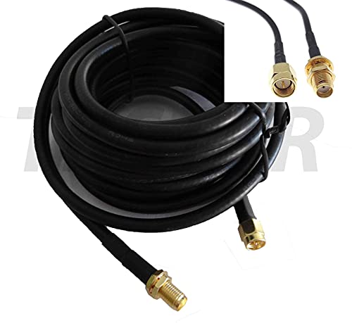Tkstar 2 X 10 M (Twin) Lte 4G 5G Antenna Rg58 Cavo Di Prolunga Per Esterni Dual Cavo Prolunga Router Sma Maschio Femmina