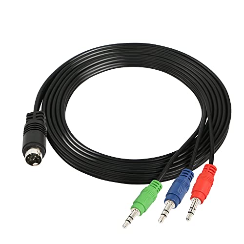 Gintooyun Mini Din 9 Pin Cavo Mini Din 9 Pin A 3 * Dc3.5Mm Cavo Audio Rosso, Verde E Blu Per Ricevitori Audio, Apparecchiature Audio, Monitor, Ecc (70