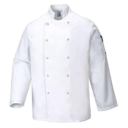 Portwest C833Whrs Giacca Da Chef Suffolk, Bianco, S