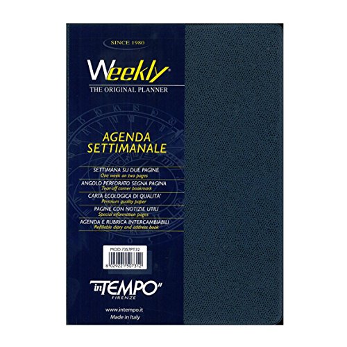 Agenda Settimanale Weekly F.To 17X24 Cm Copertina Blu