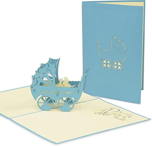 Lin - Pop Up 3D Biglietto Di Auguri Per La Nascita Di Un Bambino, Passegino (#89)