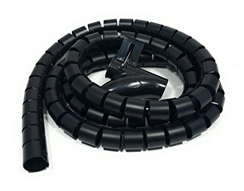 Bambelaa! Tubo Per Cavi 1,5 M Tubo Cavi Pc Guaina Cavi Plastica Tubo Cavi Elettrici Diametro 20Mm Guaina Cavi Flessibile Nero