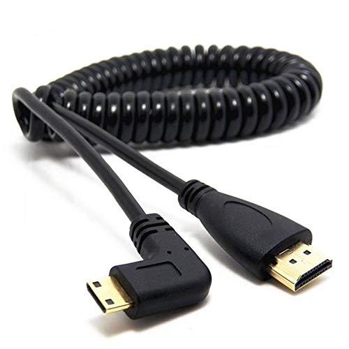 Mini Hdmi A Hdmi, Mini-Hdmi Maschio A Hdmi Maschio, Cavo Mini Hdmi Ad Angolo Destro E Sinistro, Supporto 1080P Full Hd (Cavo A Spirale, Angolato A Des