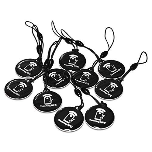 Timeskey Nfc Tag 10 Nfc Keyfob Ntag215 Chip 504 Byte Di Memoria/Compatibile Con Amiibo Tagmo/Nero Classico/Targhette Nfc Materiale Resina Cristallina