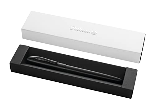 Pelikan, Stilografica Jazz Noble Elegance In Metallo Carbon, Inchiostro Blu, Con Clip Elastica, In Elegante Astuccio Regalo