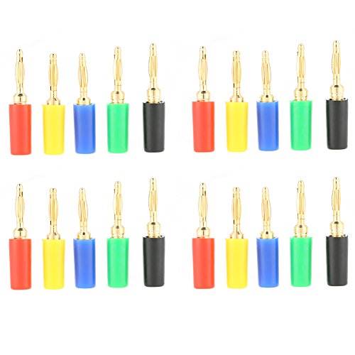 Banana Plug-20 Pz/Set 2Mm Colori Misti Banana Plug Jack Test Sonde Connettore Per Amplificatore