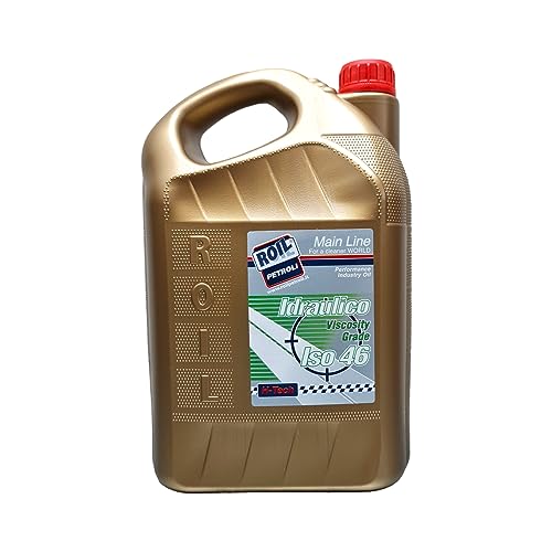 5 Litri Di Roil Olio Idraulico Vg Iso 46 "Nuova Formula Con Polimero Elastomero" Con Più Elasticità E Durata Delle Parti In Gomma, Antischiuma E Antiu