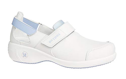 Oxypas Scarpe Da Lavoro In Pelle - Salma - Zoccolo Di Sicurezza Da Donna, Antiscivolo E Confortevole, Ideale Per L'Assistenza Ospedaliera E Infermieri