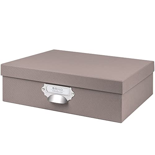 Rössler Papier 1343452490 - S.O.H.O. Contenitore Con Maniglia Ed Etichetta Iscrivibile, Grigio, 337 X 105 X 255 Mm, 1 Pezzo