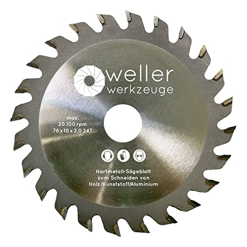 Lama Professionale Hm, 76 X 10 Mm, 24 Denti, Per Legno, Plastica, Alluminio, Adatta Per Sega Circolare A Batteria, 12 V, 10,8 V