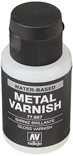 Acrylicos Vallejo Metal Color - Vernice Protettiva Per Pigmenti Metallizzati, 32 Ml, Trasparente (Gloss Varnish)