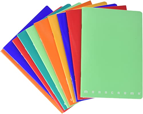 Pigna 00991465M - Mini Quaderni A Quadretti 5Mm, Colori Assortiti, 12X17 Cm, Confezione Da 10