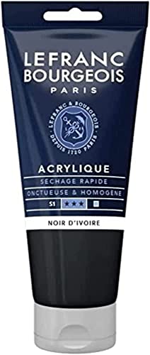 Lefranc Bourgeois Fine Acrylic Colore Acrilico, Nero (Ivory Black), 80 Ml