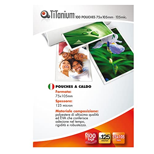 Titanium 100 Pouches 75X105Mm 125My Jumbo Card Titanium