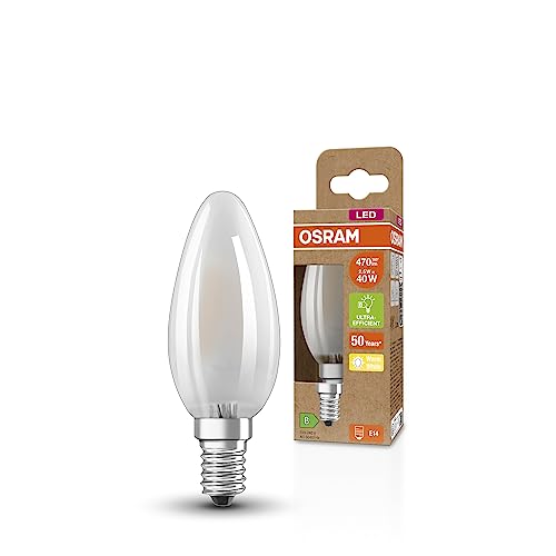 Osram Lampada Led Superstar+ Classic B Glfr 40, E14, Candela, 2.5W, 470Lm, 2700K, Luce Bianca Calda, Tecnologia A Filamento Led, Basso Consumo Energet