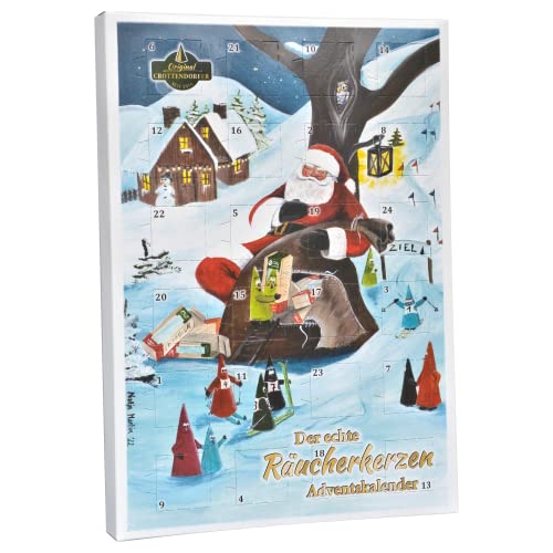 Crottendorfer Coni Di Incenso, Calendario Dell'Avvento Con 24 Coni Di Incenso, Motivo Babbo Natale E Le Vacanze Invernali, Made In Germany