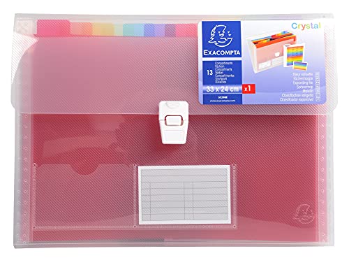 Exacompta 55298E Classificatore, Bianco Trasparente, 33 X 25