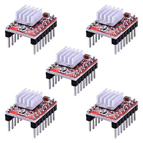 Wjmy A4988 Stepper Motor Driver Module 5 Pz Con Mini Dissipatore Di Calore Compatibile Con Stampante 3D Reprap