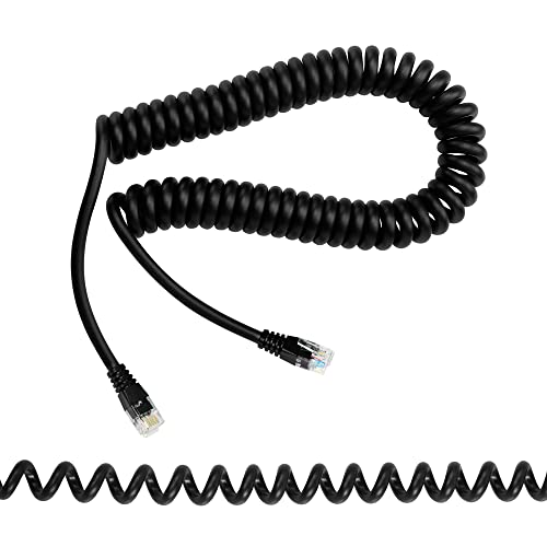 Riieyoca Cavo Telefonico A Spirale Rj12, Cavo Telefonico Retrattile Da Maschio A Maschio 6P6C, Estensibile Fino A 1,5 M