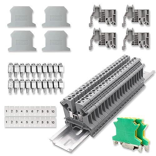 Yotutun Kit Di Morsettiere Su Guida Din, Uk-2.5B Morsettiera Elettrica Distribuzione Universale Morsettiera Tramite Kit Morsetti Per Progetti Di Autom