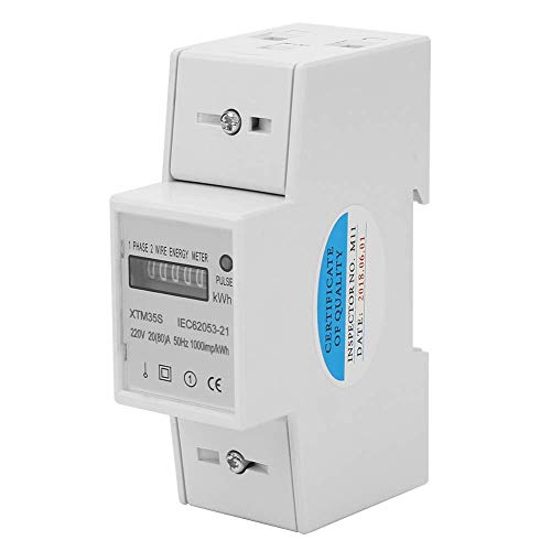 Kwh Din Rail Meter - 220V 20 (80) A Digital Monofase 2 Fili 2P Din-Rail Contatore Elettrico, Contatore Di Energia Monofase Con Led Retroilluminazione