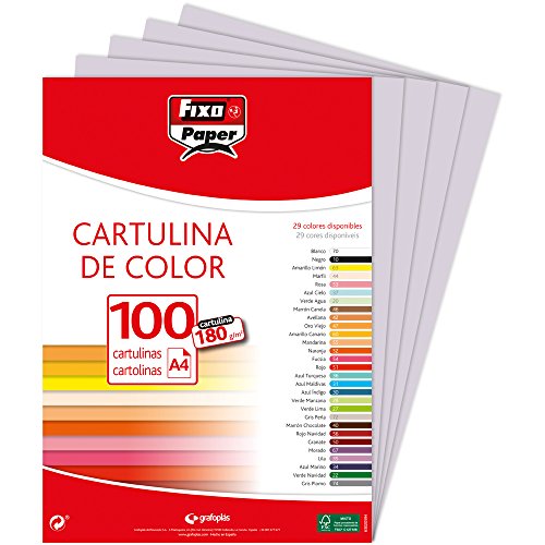 Fixo 11110472 – Confezione Da 100 Cartoncini, A4, Colore: Grigio Perla