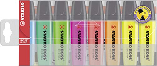 Evidenziatore - Stabilo Boss Original - Astuccio Da 8 In 7 Colori Assortiti
