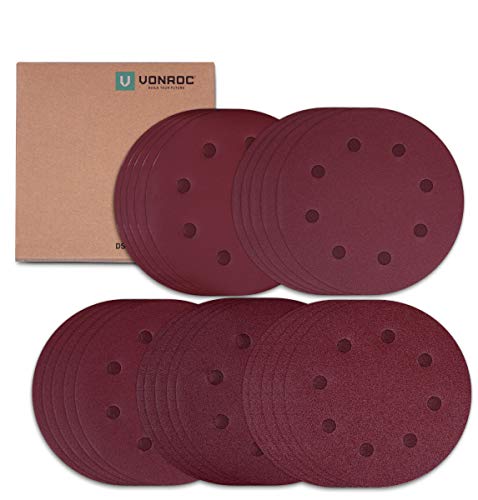 Vonroc Set Di 25 Pezzi Di Carta Abrasiva Universale Per Levigatrice Da Muro Per Pareti E Soffitti (25 Pezzi - 180Mm)