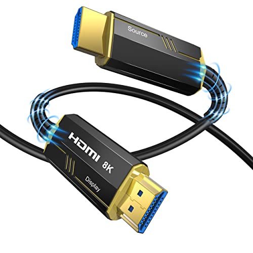 Dghumen Cavo Hdmi Fibra Ottica 10 Metri, Cavo Hdmi 2.1 8K 48Gbps Supporta 8K@60Hz 4K@120/144Hz Dynamic Hdr, Earc, Arr, Dolby Atmos For Ps5, Ps4,Pc, Pr