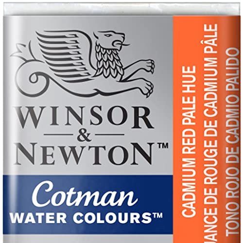 Winsor & Newton 301696 Cotman Colori Acquerello, Viridian, Rosso (Pale Cadmium Red), 1.9X1.6X1.1 Cm, 5 Unità