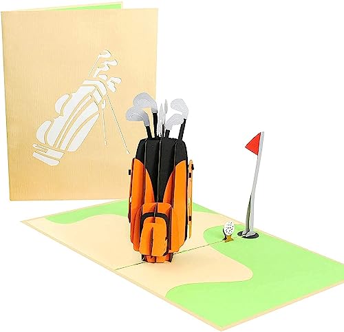 Poplife Cards Golf Club E Scheda Popup Pop-In Giorno Per Tutte Le Occasioni Festa Del Papà, Buon Compleanno, Pensione, Carta Di Credito Per Golfisti, 