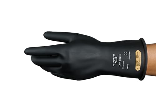 Ansell Activarmr Guanti Dielettrici Per Elettricisti, Classe 00 (Tensione Fino 500V), Protezione Per Lavori Elettrici, Lattice Di Gomma Isolante, 28Cm