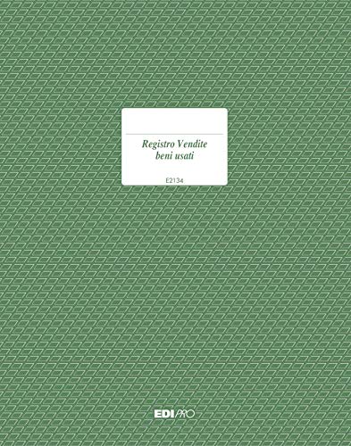Edipro - E2134 - Registro Vendite Beni Usati 23 Pagine Numerate F.To 31X24,5
