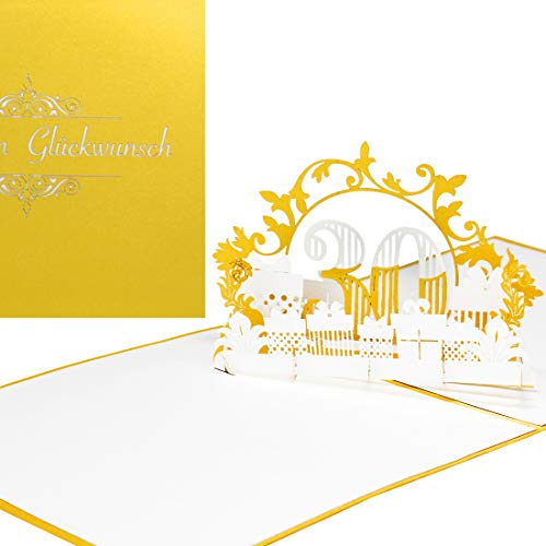 Biglietto Pop-Up "30" In Oro E Bianco – Per 30° Compleanno & Per Nozze Di Perle – Biglietto Di Auguri 3D – Come Piccolo Regalo, Decorazione, Buono Reg