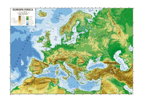 Carta Geografica Cm.100X140 - Europa