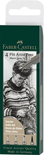 Faber-Castell 167169 - Penna Pitt Artist, Colore 273, Grigio Caldo Iv, S, F, M, B, Confezione Da 4 Pz.