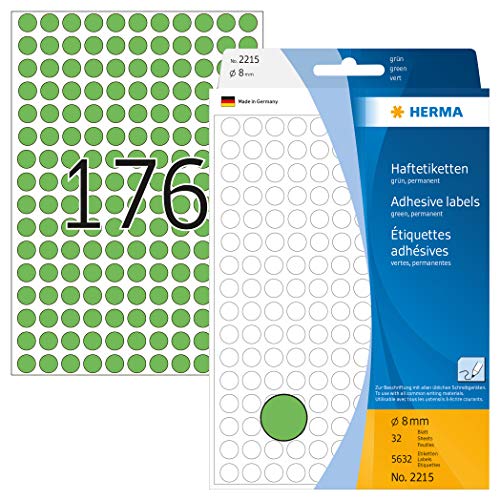 Herma Multi-Purpose Labels Ø 8Mm Green 5632 Pcs.