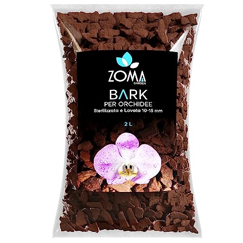 Zomagarden - Bark Per Orchidee Premium - Corteccia Naturale Per Orchidee - Lavata, Sterilizzata, 100% Ecologica - 2L (10/15Mm)