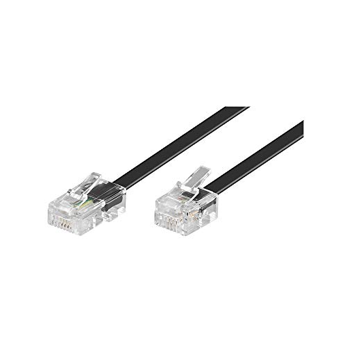 Goobay 68577 Cavo Di Collegamento Modulare Da 6 Metri, Telefonico, Nero - Spina Rj45 (8P4C) A Spina Rj11/Rj14 (6P4C)