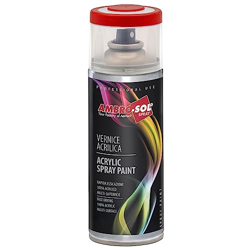 Ambro-Sol V4003003 Smalto Acrilico Multiuso, Vernice Brillante Per Interni Ed Esterni, Adatto Per Qualsiasi Tipo Di Materiale, Bomboletta Spray In Ban