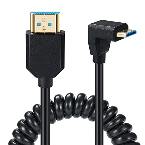 Cavo A Spirale Mini Hdmi A Hdmi 2.1 Da 8 K, Cavo Hdmi A Mini Hdmi, 8 K A 60 Hz 48 Gbps, Supporto Hdr Dinamico Per Fotocamere, Videocamere, Tablet Sche
