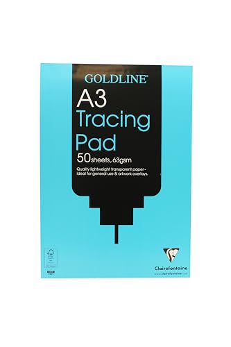 Clairefontaine - Rif Gpt2A3Z - Goldline Popular Tracing Pad (Contiene 50 Fogli) - Formato A3 (420 X 297 Mm), Carta Da 63 G/M², Certificato Fsc - Adatt