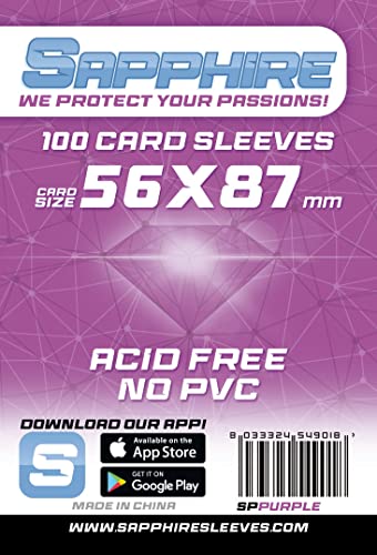 Red Glove - 100 Sapphire Sleeves Purple 56 X 87 Sppurple
