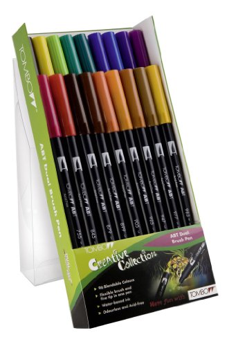 Tombow Fasermaler Dual Brush Pen Abt, 18Er-Set, Primärfarben