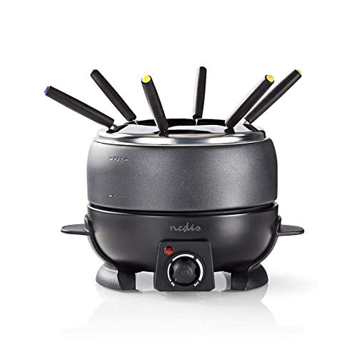 Set Per Fonduta - 6 Persone - 2.3 L - Controllo Della Temperatura Regolabile - 800 W - Cool Touch Maniglie - Fondo Antiscivolo - Protezione Da Surrisc