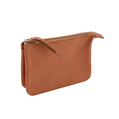 Clairefontaine 410002C -Astuccio Piccolo. Astuccio 2 Scompartimenti 13X9 Cm In Vero Cuoio Di Agnello, Naturale