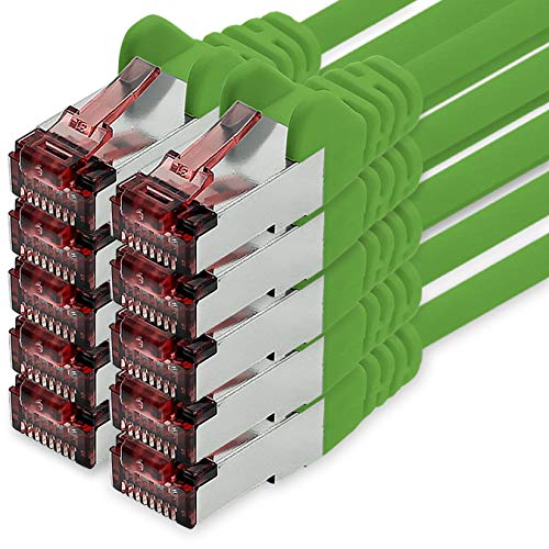 Cavo Di Rete Cat6 0,5M Verde - 10 X Cavo Patch Lan Cat 6 Cavo Di Rete Lan Sftp Pimf Lszh Rame 1000 Mbit S