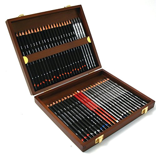 Derwent Sketching Collection, Set Di 48 Matite Per Disegnare E Scrivere, Ideali Per Schizzi, Astuccio In Legno Incluso, Qualità Professionale