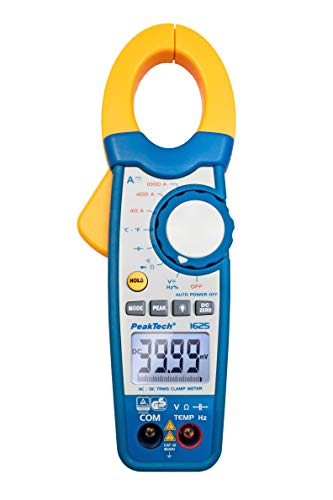 Peaktech 1625 – Pinza Ac/Dc 1000A, Multimetro Digitale, Pinze Amperometriche, Tüv/Gs, 4000 Conteggi, Voltmetro Senza Contatto, Amperometro, Tester Di