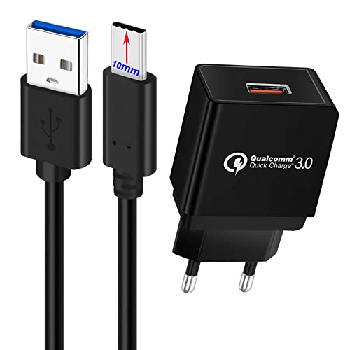 Unidopro Alimentatore Usb Da Muro, 18W Qc 3.0 Caricatore Usb Con 1M Cavo Usb Tipo C 10Mm Connettore Per Ulefone Power Armor 16 15 14 13 12 11T 11 10 9